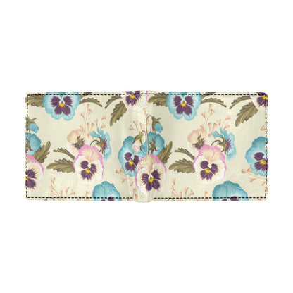Pansy Pattern Print Design A02 Men's ID Card Wallet
