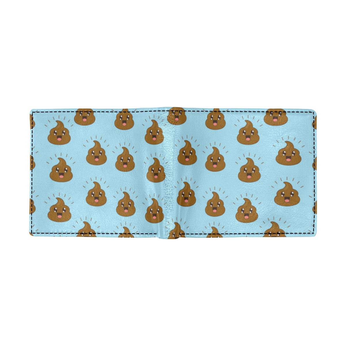 Poop Emoji Pattern Print Design A03 Men's ID Card Wallet