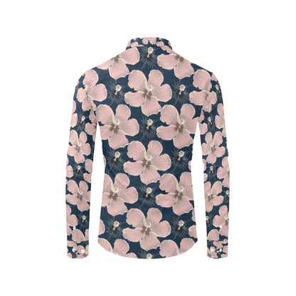 Plumeria Pattern Print Design PM018 Men's Long Sleeve Shirt