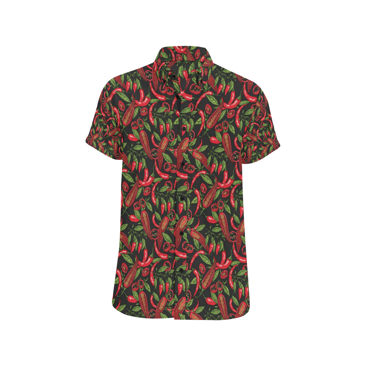 Chilli Pepper Pattern Print Design 02 Men's Short Sleeve Button Up Shirt