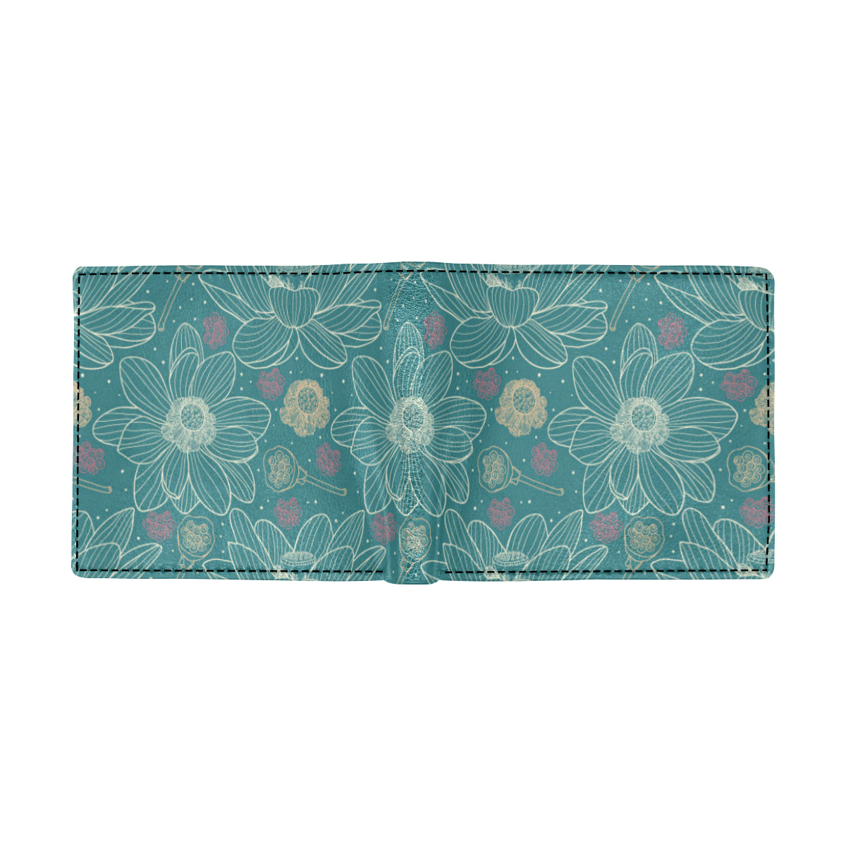 Lotus Pattern Print Design 01 Men's ID Card Wallet