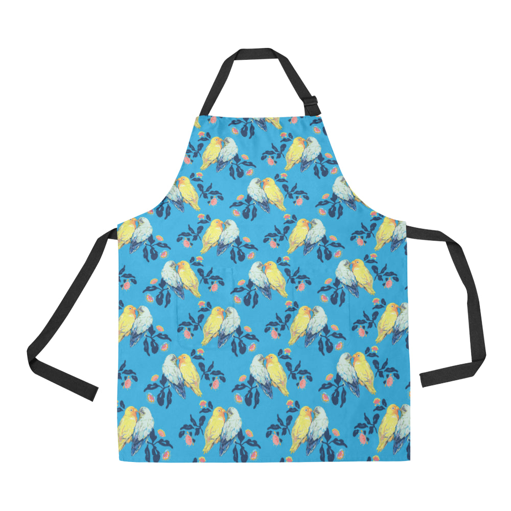 Lovebird Pattern Print Design 03 Apron with Pocket