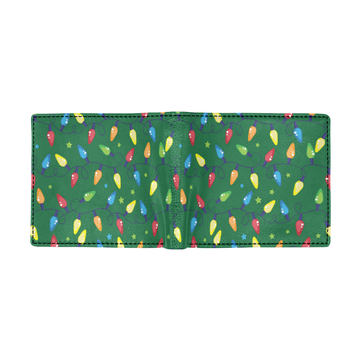 Christmas Light Pattern Print Design 02 Men's ID Card Wallet