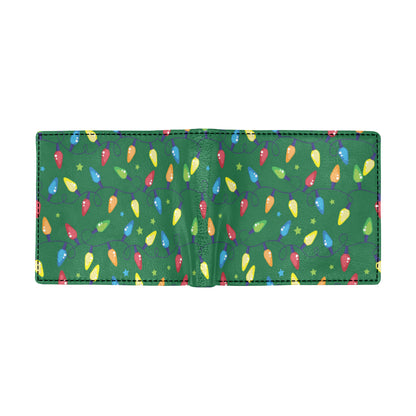 Christmas Light Pattern Print Design 02 Men's ID Card Wallet