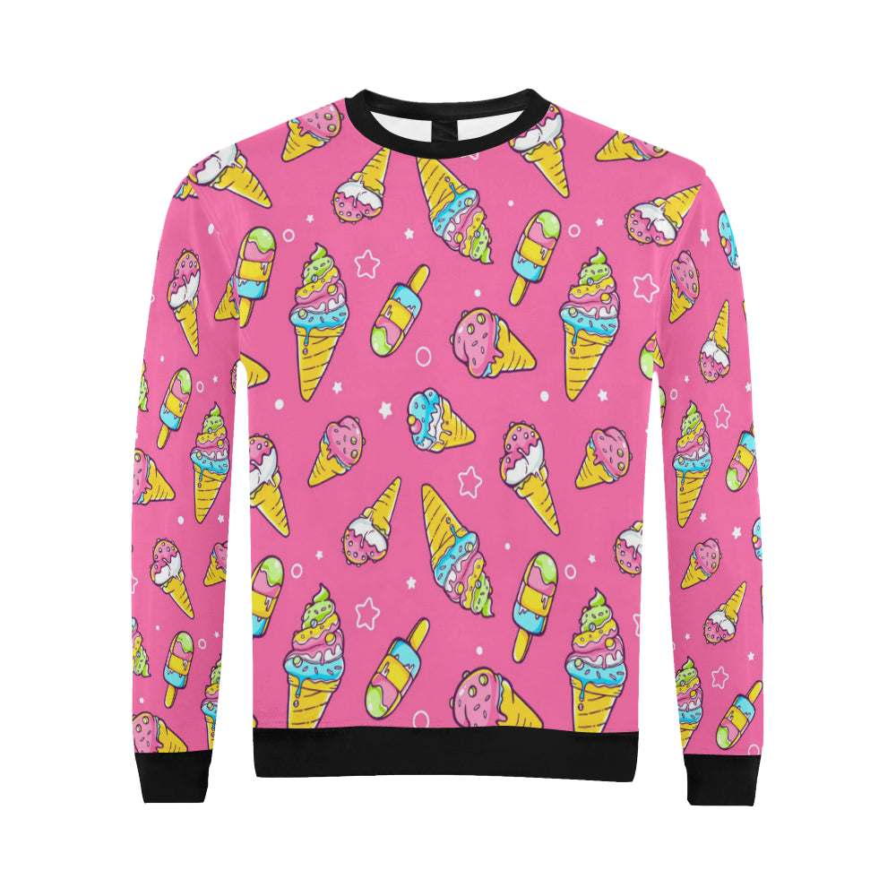 Ice Cream Pattern Print Design IC04 Men Long Sleeve Sweatshirt