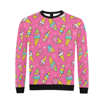 Ice Cream Pattern Print Design IC04 Men Long Sleeve Sweatshirt