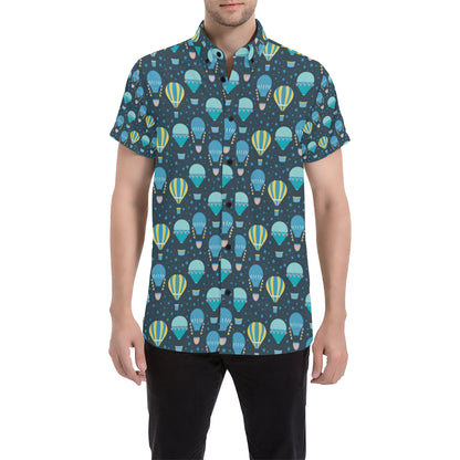 Ballon Pattern Print Design 06 Men's Short Sleeve Button Up Shirt