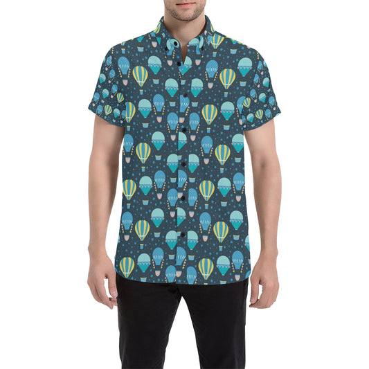 Ballon Pattern Print Design 06 Men's Short Sleeve Button Up Shirt