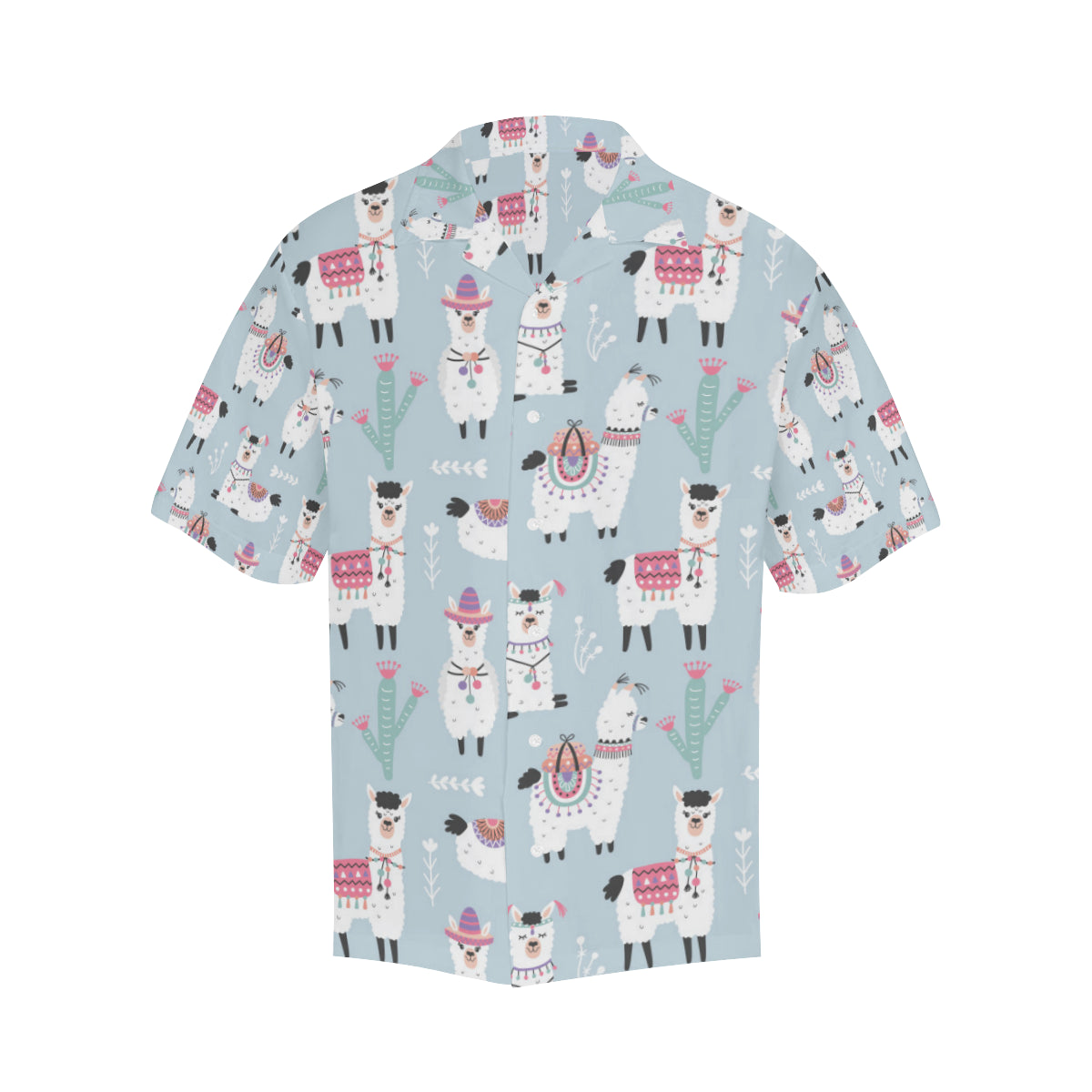 Llama Pattern Print Design 04 Men's Hawaiian Shirt