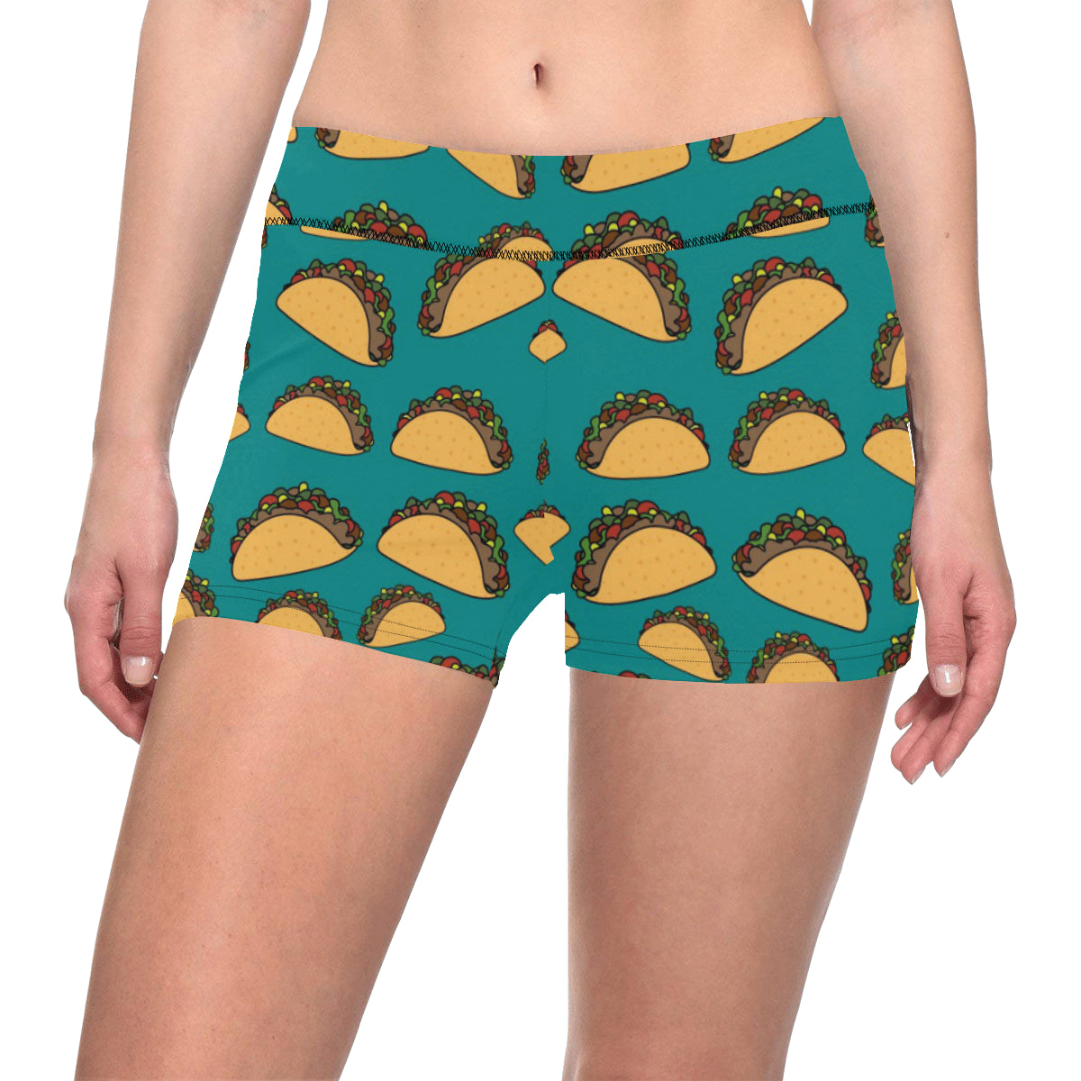 Taco Pattern Print Design TC07 Yoga Shorts