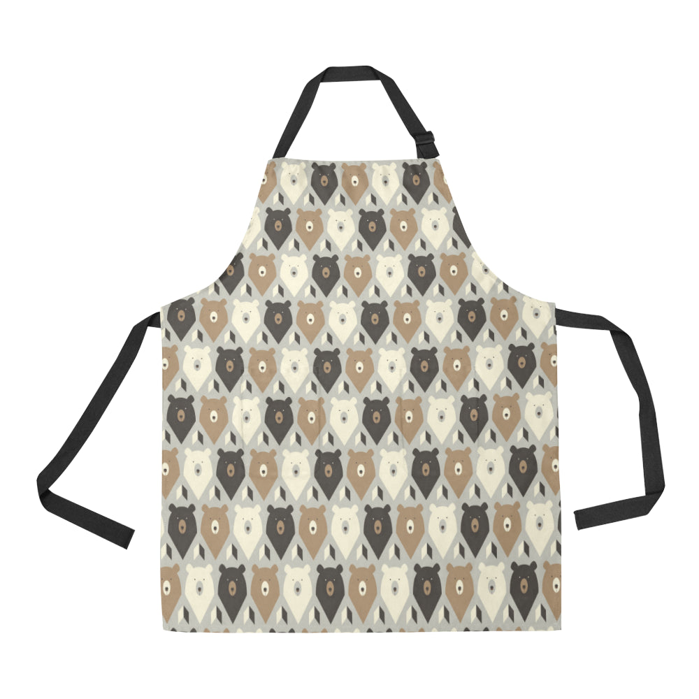 Bear Pattern Print Design 04 Apron with Pocket