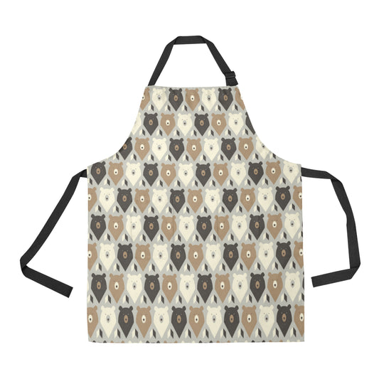 Bear Pattern Print Design 04 Apron with Pocket
