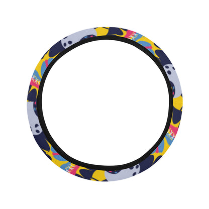 Bowling Pattern Print Design 02 Steering Wheel Cover with Elastic Edge