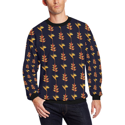 Heliconia Pattern Print Design HL06 Men Long Sleeve Sweatshirt