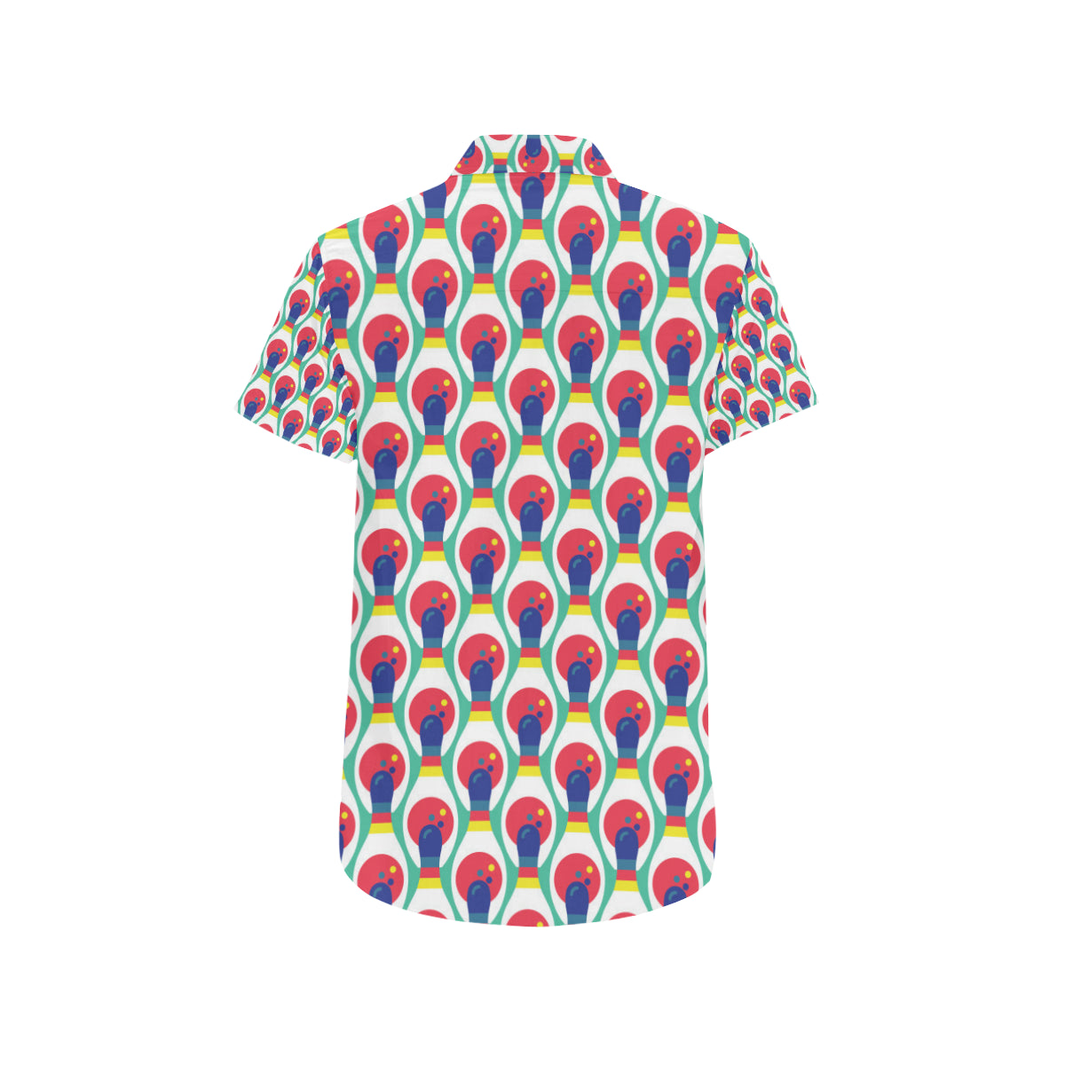 Bowling Pattern Print Design 05 Men's Short Sleeve Button Up Shirt