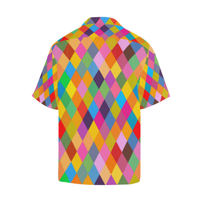 Harlequin Pattern Print Design 02 Men's Hawaiian Shirt