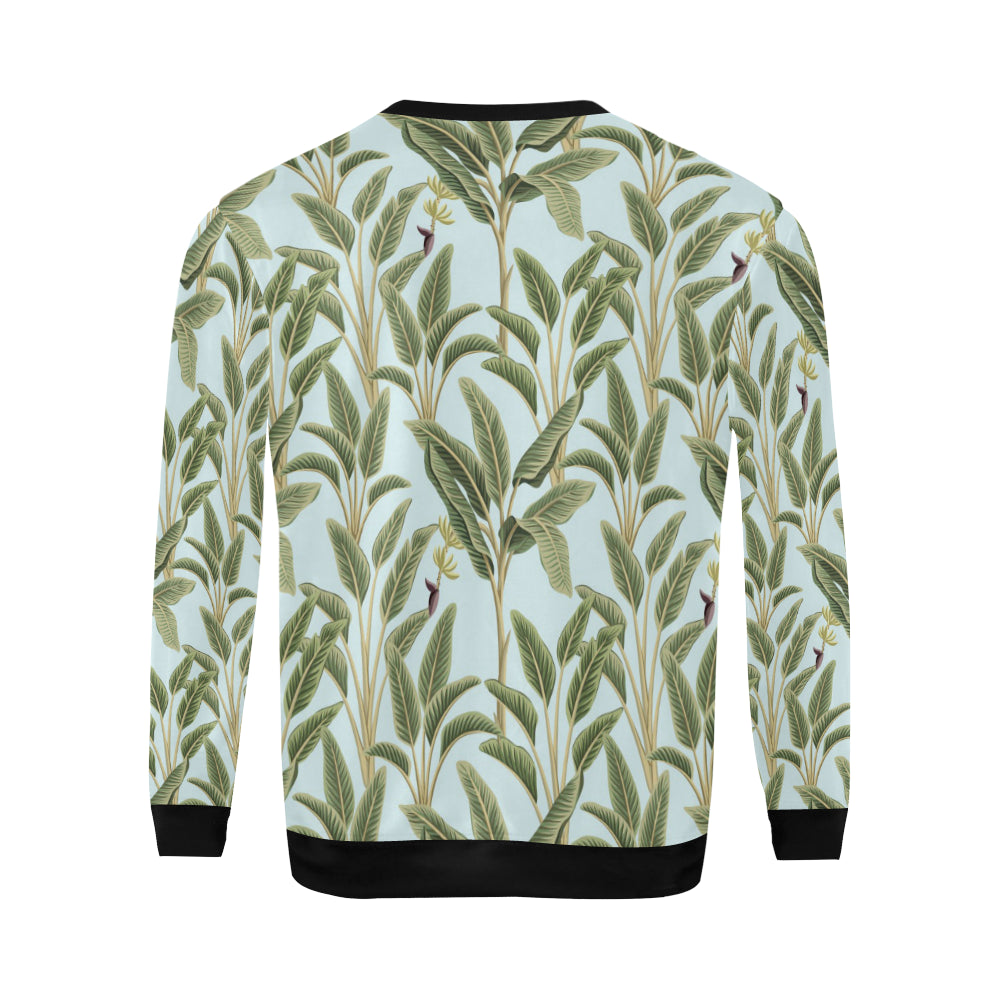Banana Leaf Pattern Print Design BL03 Men Long Sleeve Sweatshirt