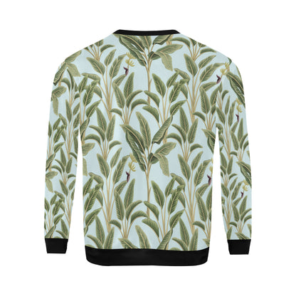 Banana Leaf Pattern Print Design BL03 Men Long Sleeve Sweatshirt