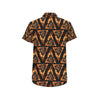 Eye of Horus in Flame Print Men's Short Sleeve Button Up Shirt