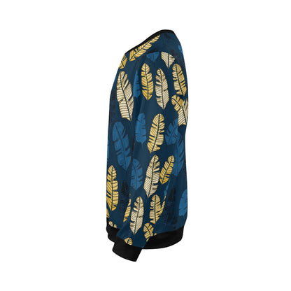 Banana Leaf Pattern Print Design BL09 Men Long Sleeve Sweatshirt