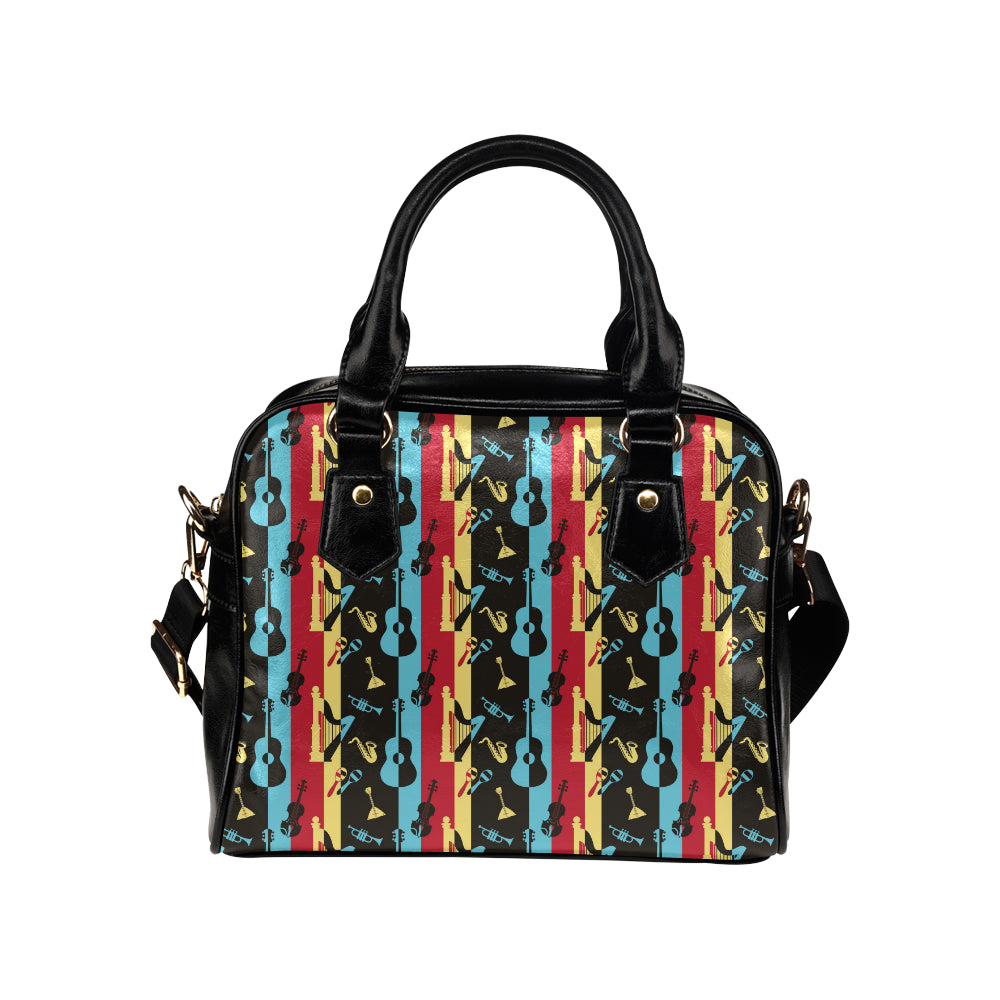 Jazz Pattern Print Design 02 Shoulder Handbag