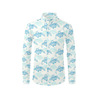 Sea Turtle Pattern Print Design T01 Men's Long Sleeve Shirt