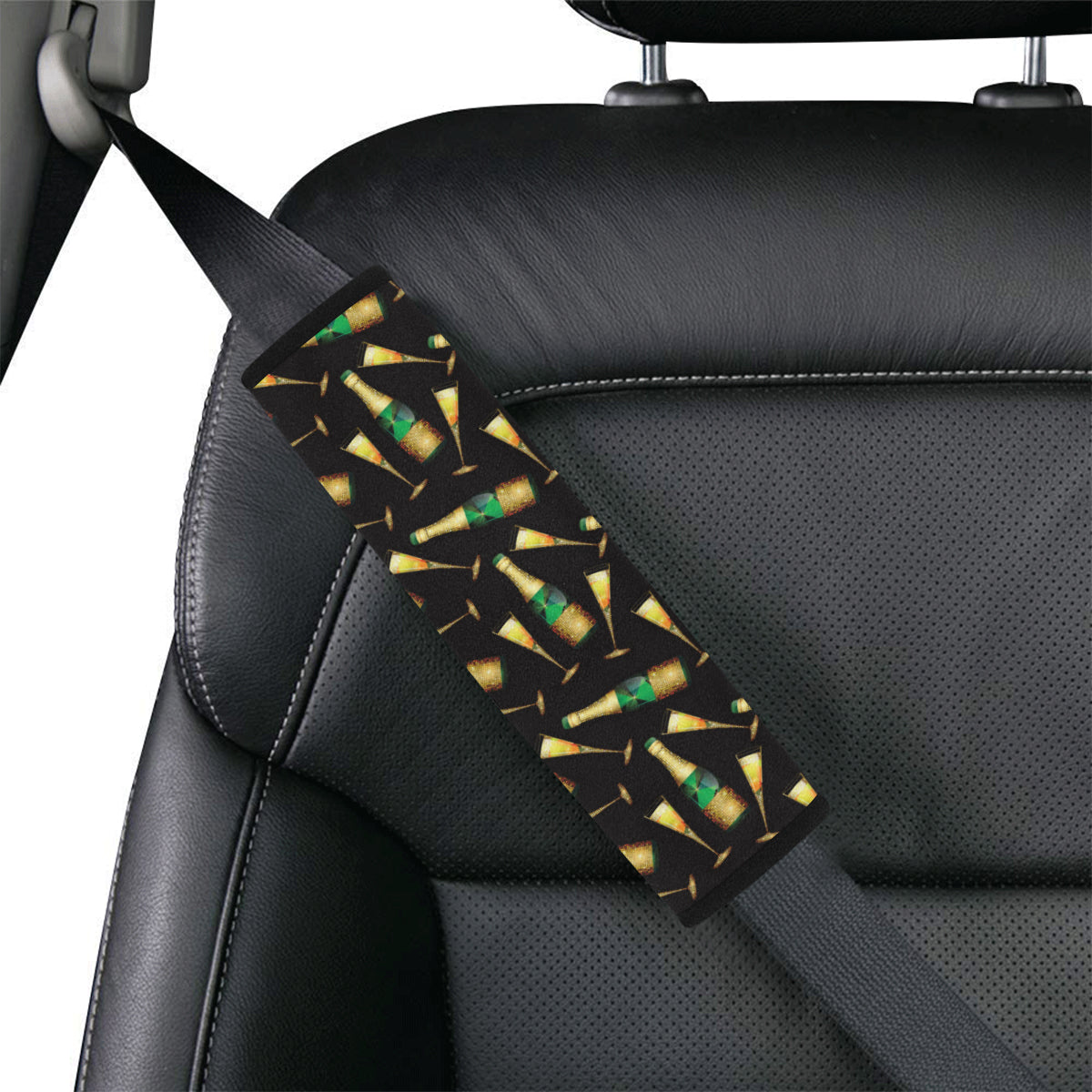 Champagne Pattern Print Design 02 Car Seat Belt Cover