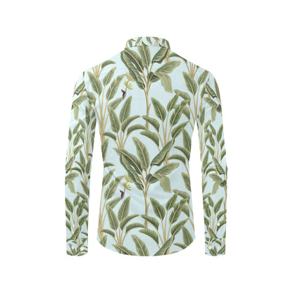 Banana Leaf Pattern Print Design BL03 Men's Long Sleeve Shirt