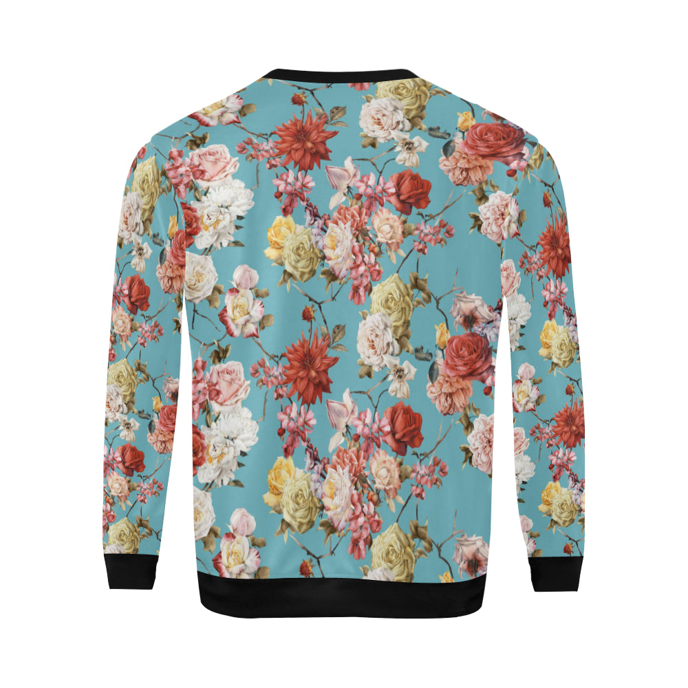 Summer Floral Pattern Print Design SF05 Men Long Sleeve Sweatshirt