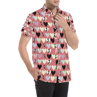 Chihuahua Pattern Print Design 01 Men's Short Sleeve Button Up Shirt