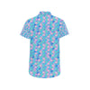 Mermaid Scales Pastel Pattern Print Design 07 Men's Short Sleeve Button Up Shirt