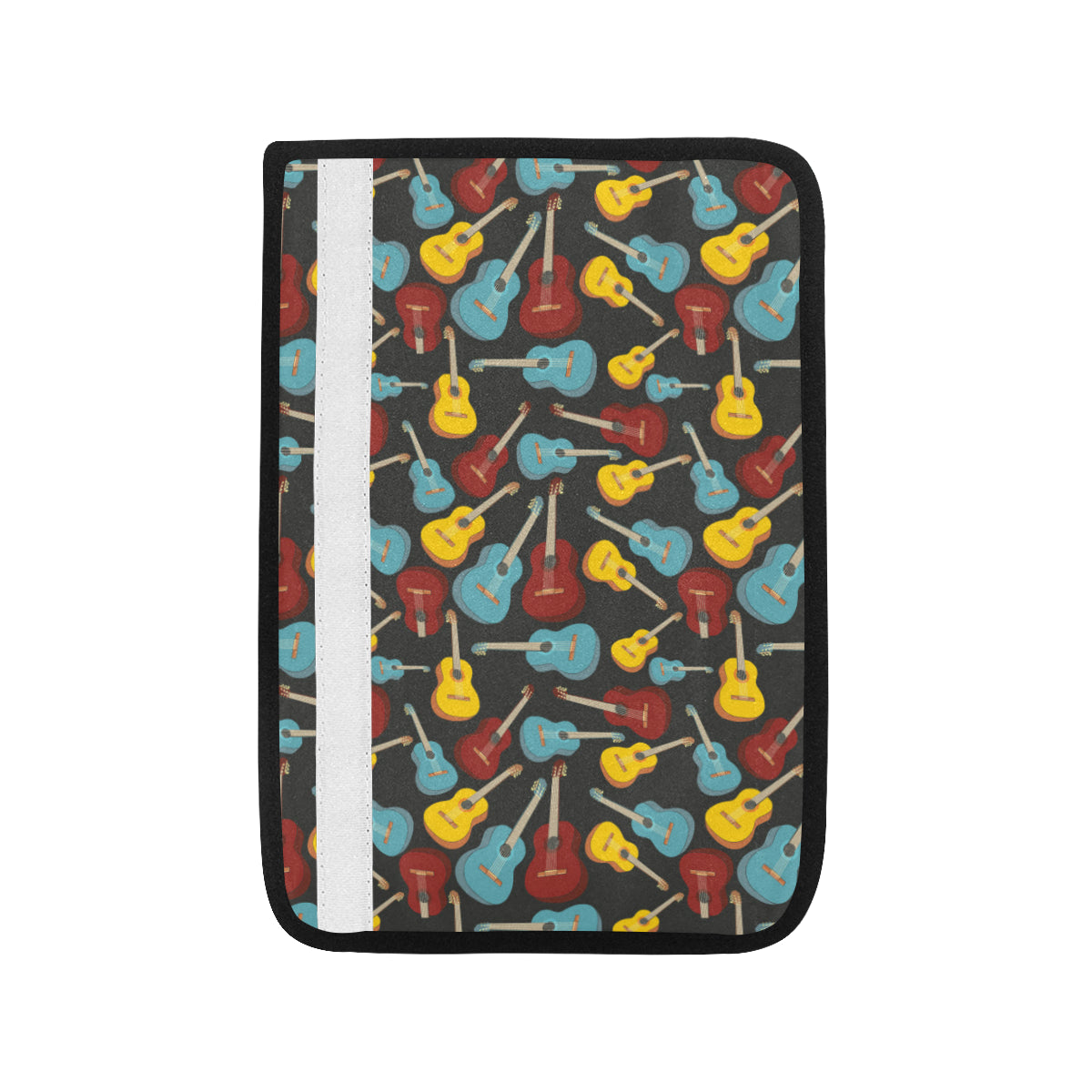 Acoustic Guitar Pattern Print Design 01 Car Seat Belt Cover