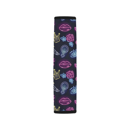 Lipstick Neon Pattern Print Design 02 Car Seat Belt Cover