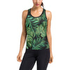 Green Fresh Tropical Palm Leaves Women's Racerback Tank Top