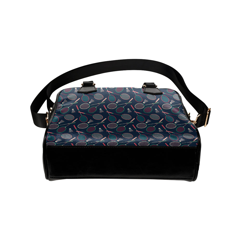 Badminton Pattern Print Design 03 Shoulder Handbag