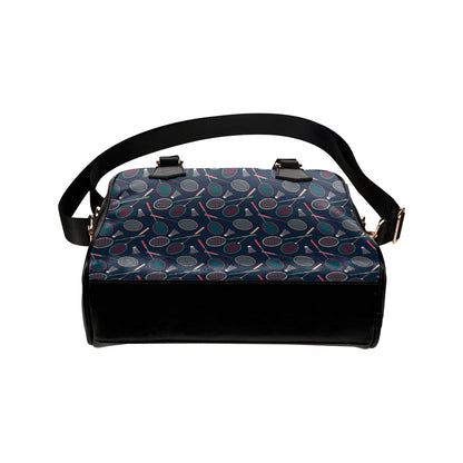 Badminton Pattern Print Design 03 Shoulder Handbag