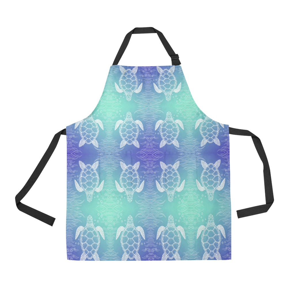 Sea Turtle Draw Apron with Pocket