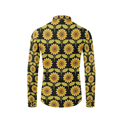 Sunflower Pattern Print Design SF015 Men's Long Sleeve Shirt