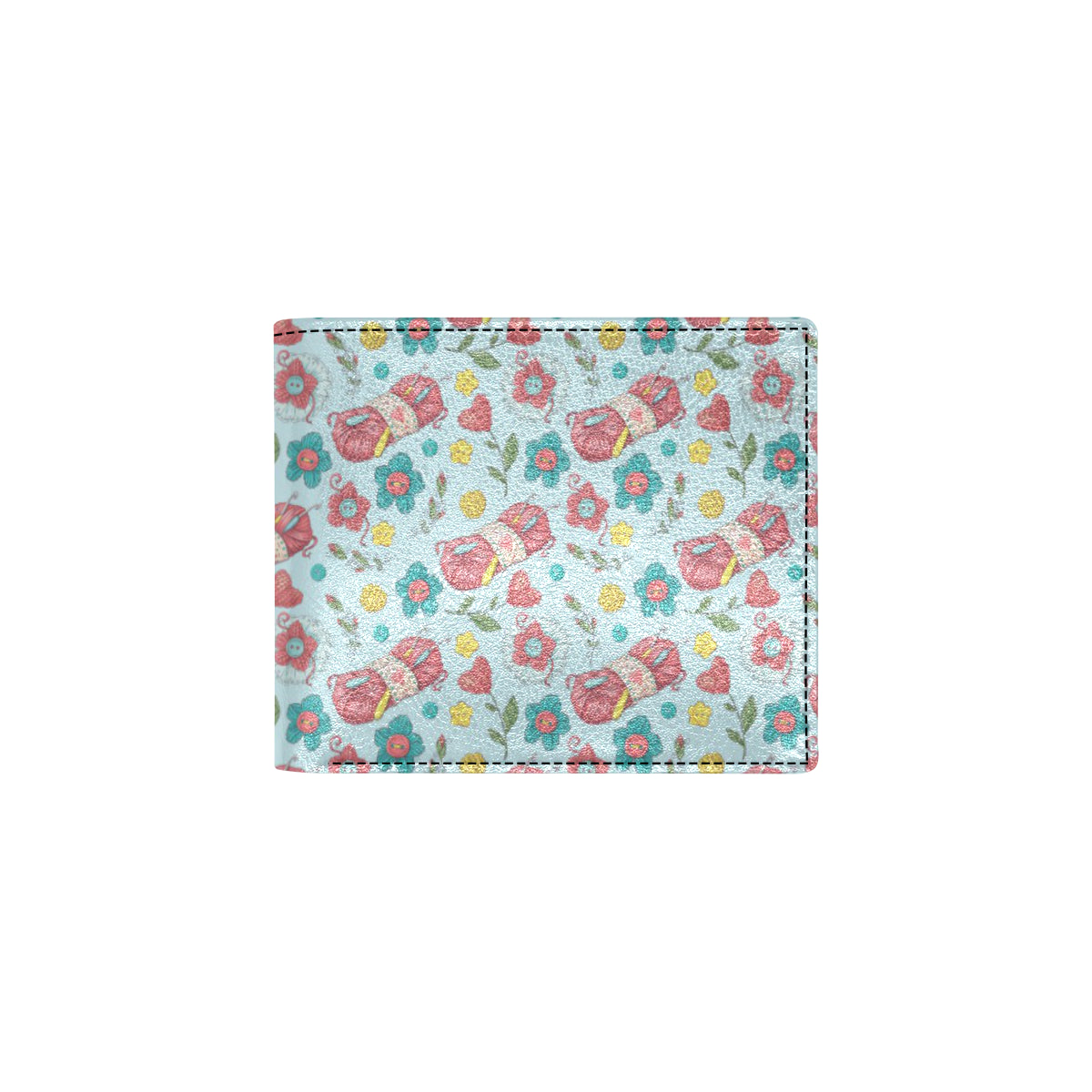 Crochet Pattern Print Design 01 Men's ID Card Wallet