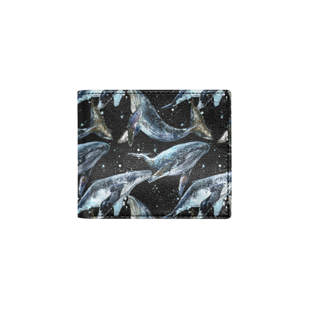 Humpback Whale Pattern Print Design 01 Men's ID Card Wallet