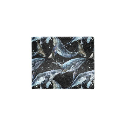 Humpback Whale Pattern Print Design 01 Men's ID Card Wallet