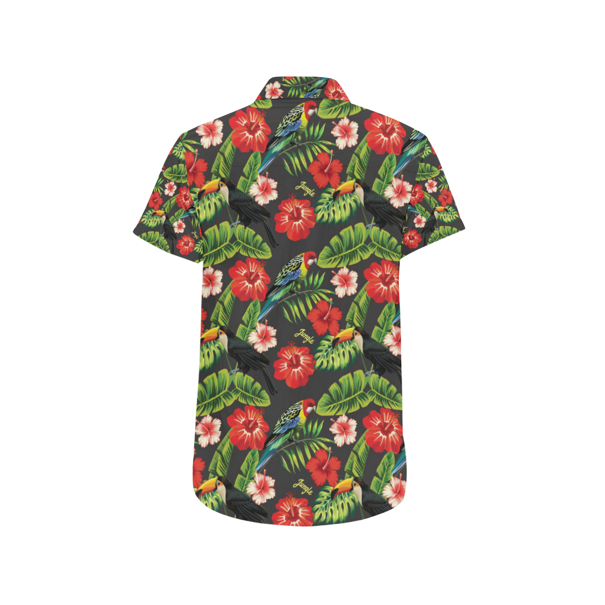 Tropical Flower Pattern Print Design TF04 Men's Short Sleeve Button Up Shirt