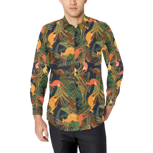 Kangaroos Pattern Print Design 07 Men's Long Sleeve Shirt