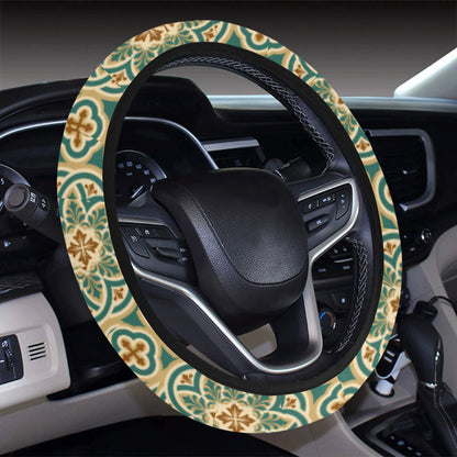 Cross Pattern Print Design 01 Steering Wheel Cover with Elastic Edge