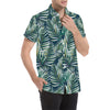 Sun Spot Tropical Palm Leaves hower Curtain Men's Short Sleeve Button Up Shirt