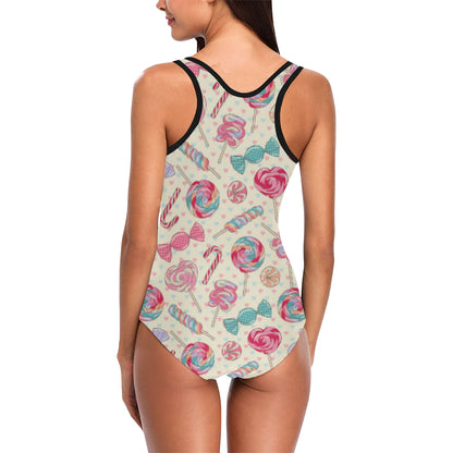 Candy Pattern Print Design CA04 Women Swimsuit