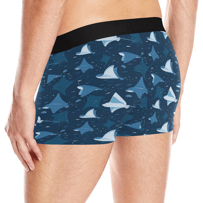 Manta Ray Pattern Print Design 02 Men's Boxer Briefs