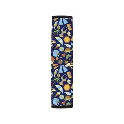 Beach Themed Pattern Print Design 04 Car Seat Belt Cover