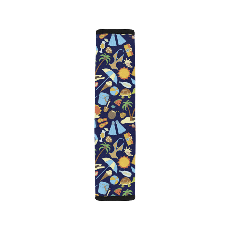 Beach Themed Pattern Print Design 04 Car Seat Belt Cover