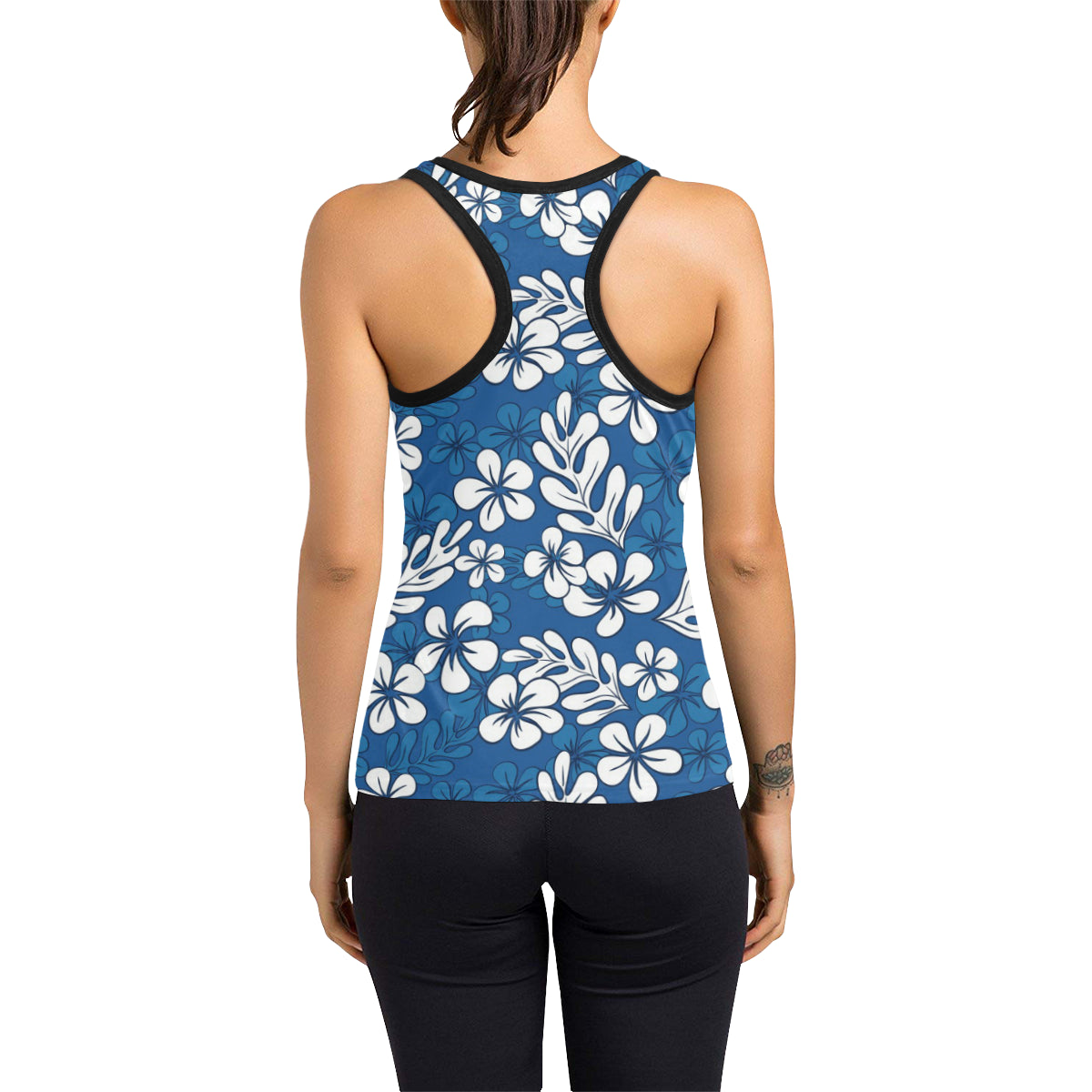 Plumeria Pattern Print Design PM015 Women's Racerback Tank Top